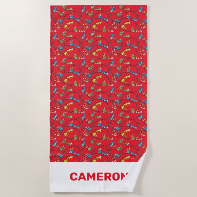 Toalla De Playa Huevos verdes y jamón | Patrón de tren (Anverso)