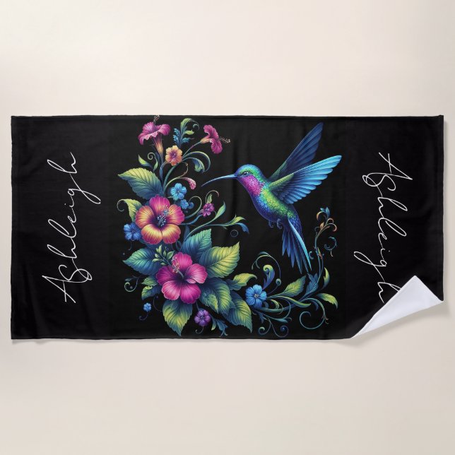 Toalla De Playa Hummingbird personalizado (Anverso)