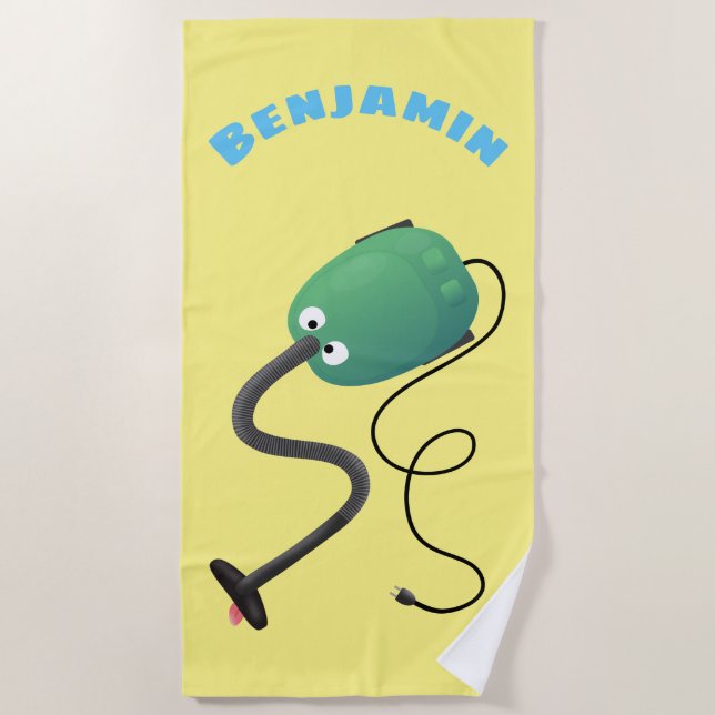Toalla De Playa Humor del personalizado de aspiradora de cuajo (Anverso)