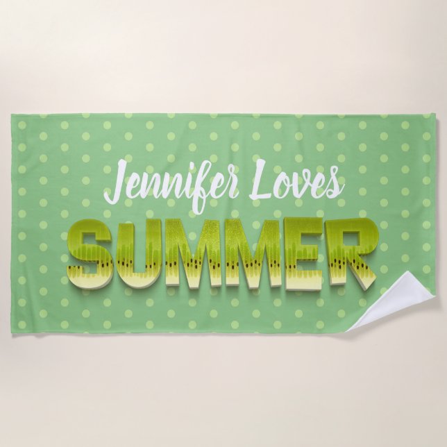 Toalla De Playa Humor divertido de verano de kiwi (Anverso)