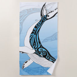 Toalla De Playa Humpback Whale Tribal Spirit Blue Art