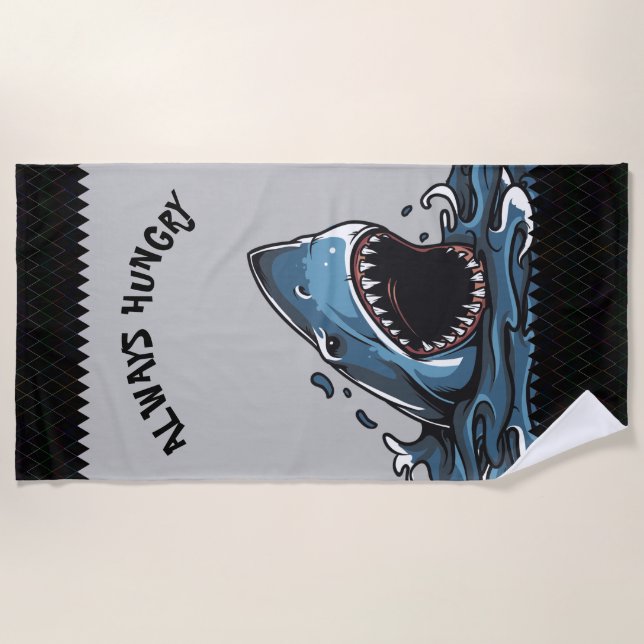 TOALLA DE PLAYA HUNGRY SHARK (Anverso)