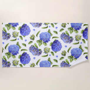Toalla De Playa Hydrangeas Blue