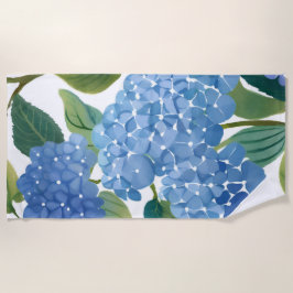 Toalla De Playa Hydrangeas Blue | Hermoso Bush floral