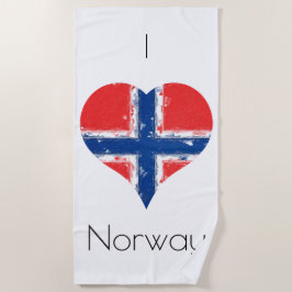 Toalla De Playa I Heart Noruega Bandera