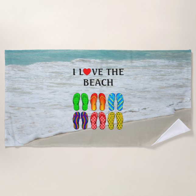 Toalla De Playa I Love the Beach, (Anverso)