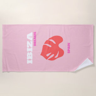 Toalla De Playa Ibiza, España, Preppy, Preppy Room, Pink