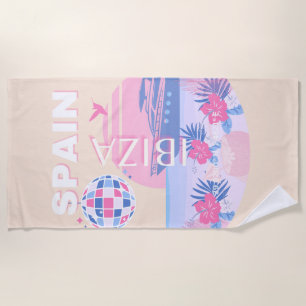 Toalla De Playa Ibiza, España, Viajes, Arte Preppy, Rosa, Pastel