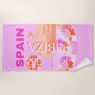 Toalla De Playa Ibiza, España, Viajes, Arte Preppy, Rosa, Preppy