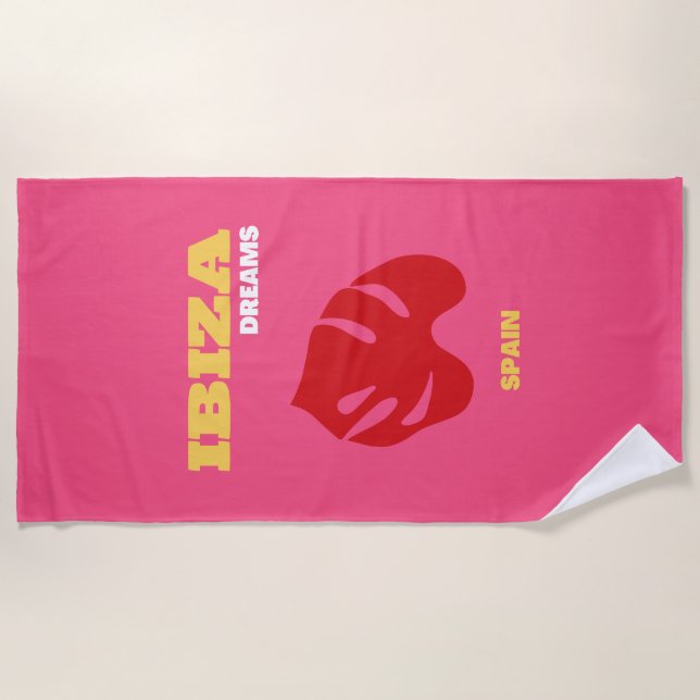 Toalla De Playa Ibiza, Viajes, Preppy, Preppy Art, Rosa (Anverso)
