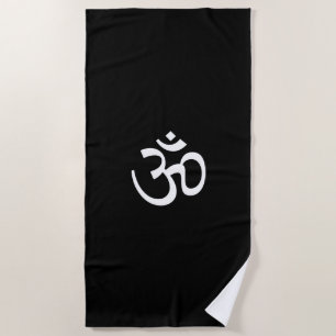 Toalla De Playa Icono de contorno Om Aum, símbolo de hinduismo, bl