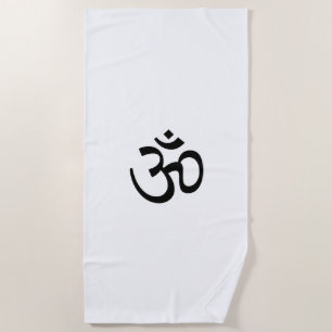 Toalla De Playa Icono de contorno Om Aum, símbolo de hinduismo, bl