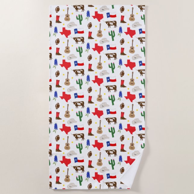 Toalla De Playa Iconos de Texas (Anverso)