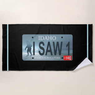 Toalla De Playa Idaho "Vi 1" placa de licencia Sasquatch