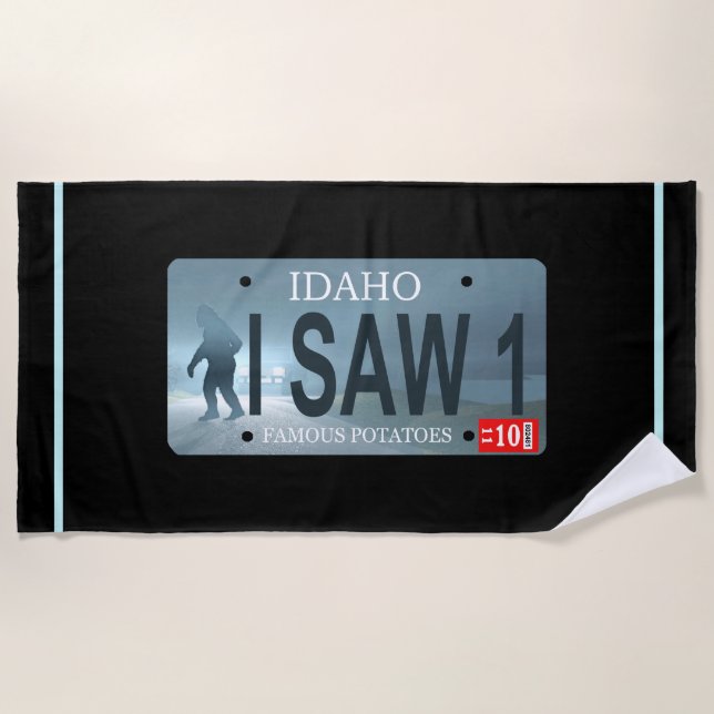 Toalla De Playa Idaho "Vi 1" placa de licencia Sasquatch (Anverso)