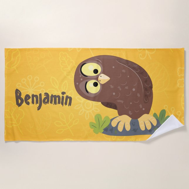 Toalla De Playa Ilustracion curioso y gracioso de personalizado de (Anverso)