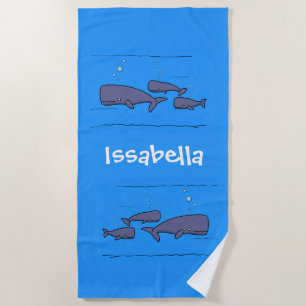 Toalla De Playa Ilustracion de ballenas personalizados migratorias
