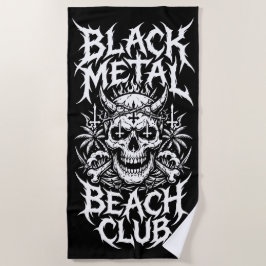 Toalla De Playa Ilustración de calavera del Black Metal Beach Club