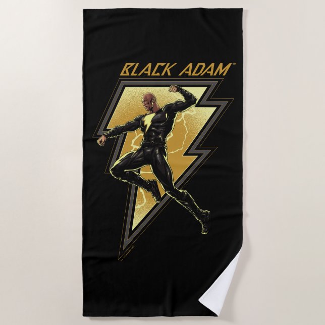 Toalla De Playa Ilustracion de caracteres Black Adam Lightning Bol (Anverso)