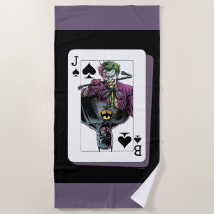 Toalla De Playa Ilustración de carta de juego de Joker y Batman co