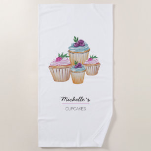Toalla De Playa Ilustracion de color de agua dulce en rosa