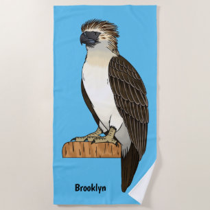 Toalla De Playa Ilustración de dibujos animados de águila filipina