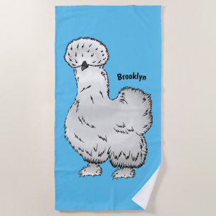 Toalla De Playa Ilustración de dibujos animados de pollo Silkie
