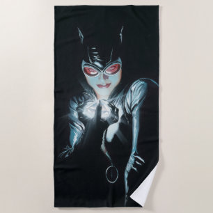 Toalla De Playa Ilustración de la portada de Batman Catwoman Caras