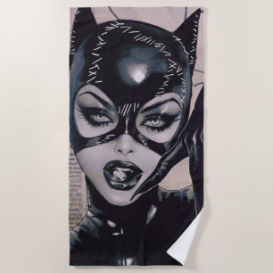 Toalla De Playa Ilustración de la portada de Catwoman #50 por Sozo