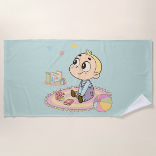 Toalla De Playa Ilustracion de niño asombroso