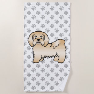 Toalla De Playa Ilustración de perro de dibujos animados Havanés c