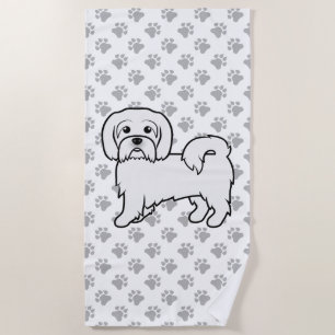 Toalla De Playa Ilustración de perro de dibujos animados lindo Cot