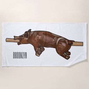 Toalla De Playa Ilustracion de personalizado asado de cerdo / cerd