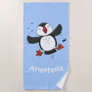 Toalla De Playa Ilustracion de personalizado azul del ataúd flotan