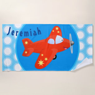 Toalla De Playa Ilustracion de personalizado de avión rojo con vue