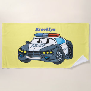 Toalla De Playa Ilustracion de personalizado de coche de policía f