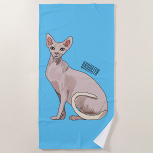 Toalla De Playa Ilustracion de personalizado de gatos Sfinx