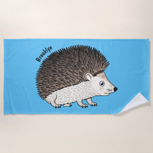 Toalla De Playa Ilustracion de personalizado de hedgehog espinoso