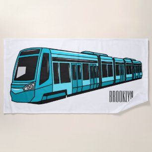 Toalla De Playa Ilustracion de personalizado de locomotora eléctri