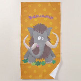 Toalla De Playa Ilustracion de personalizado de mamut bobo gracios