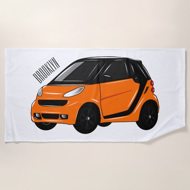 Toalla De Playa Ilustracion de personalizado de micro coches (Anverso)