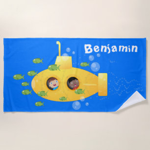 Toalla De Playa Ilustracion de personalizado de pescado submarino
