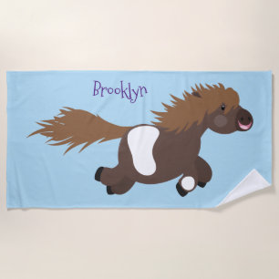 Toalla De Playa Ilustracion de personalizado del pony de Shetland