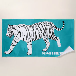 Toalla De Playa Ilustracion de tigres blancos sobre personalidades