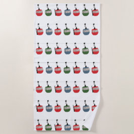 Toalla De Playa Ilustracion del elevador de esquí retro