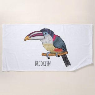 Toalla De Playa Ilustracion del personalizado de aves de Curl cres