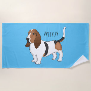 Toalla De Playa Ilustracion del personalizado del perro de enlace