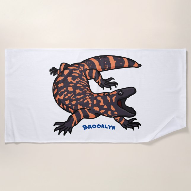 Toalla De Playa Ilustracion del personalizado monstruo de la gila  (Anverso)