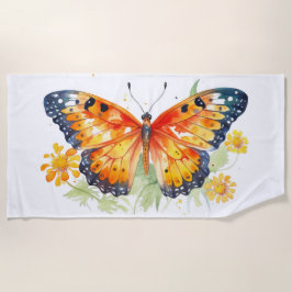 Toalla De Playa Ilustracion mariposa