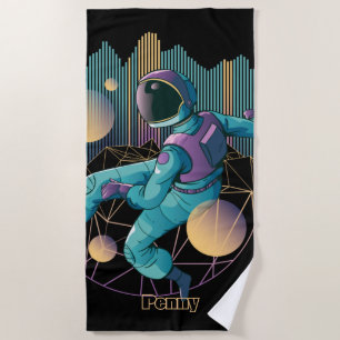 Toalla De Playa Ilustracion moderno de astronautas tecno